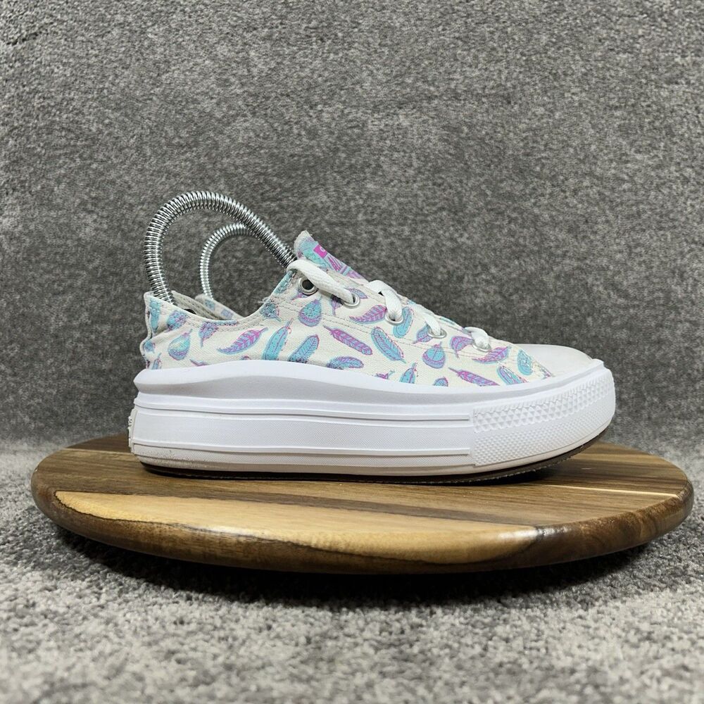 Converse CTAS Move A01518F Girls Size 3 Feathers Low Top Platform Shoes Used